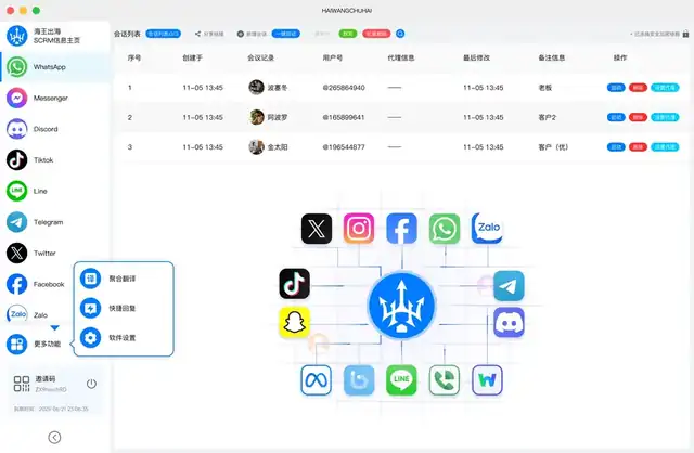 海王出海SCRM企业试用界面